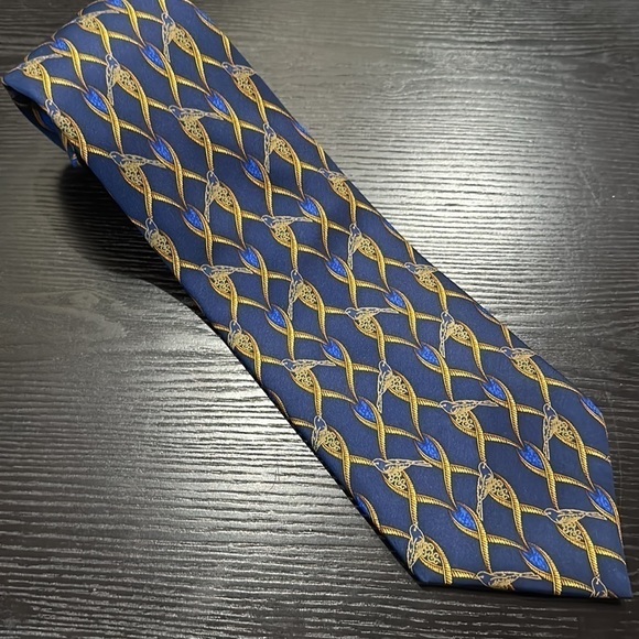 Lanvin Paris Bird Motif Silk Tie - Picture 7 of 7